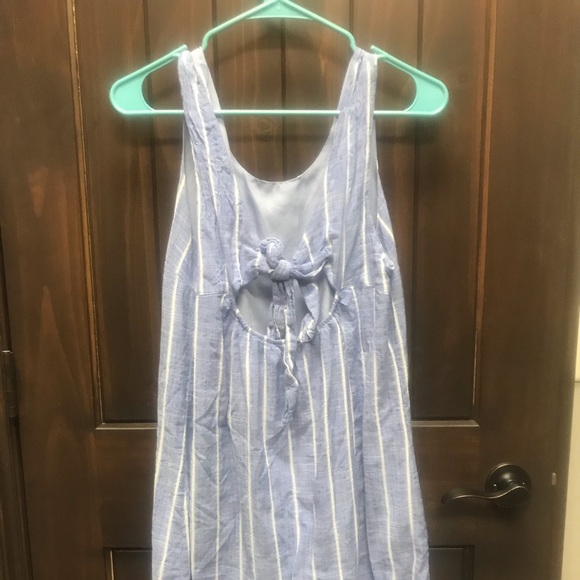 Linen material blue dress - Picture 4 of 6